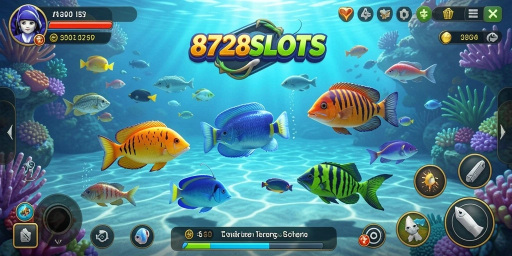 Gameplay Tembak Ikan yang menarik dan penuh warna di 8728SLOTS.
