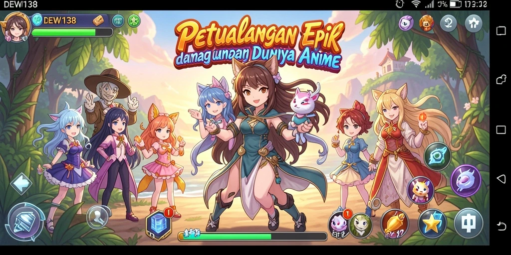 Tampilan gameplay seru DEWI138 dalam dunia Anime yang menawan.