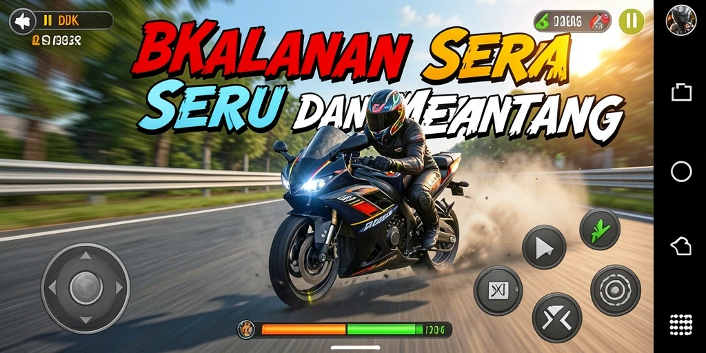Screenshot DKK menampilkan aksi balapan motor yang intens.