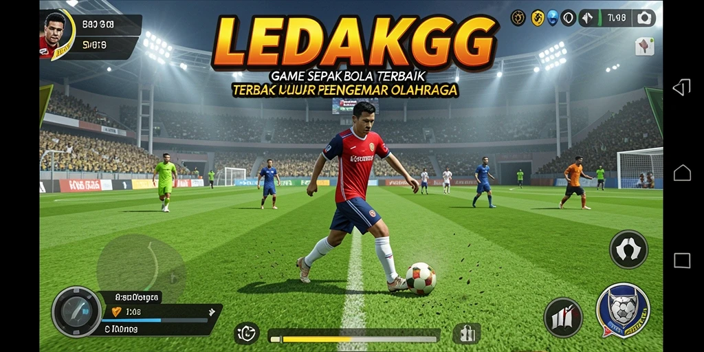 Gameplay mendebarkan dari LEDAKGG, memberikan pengalaman sepak bola nyata.