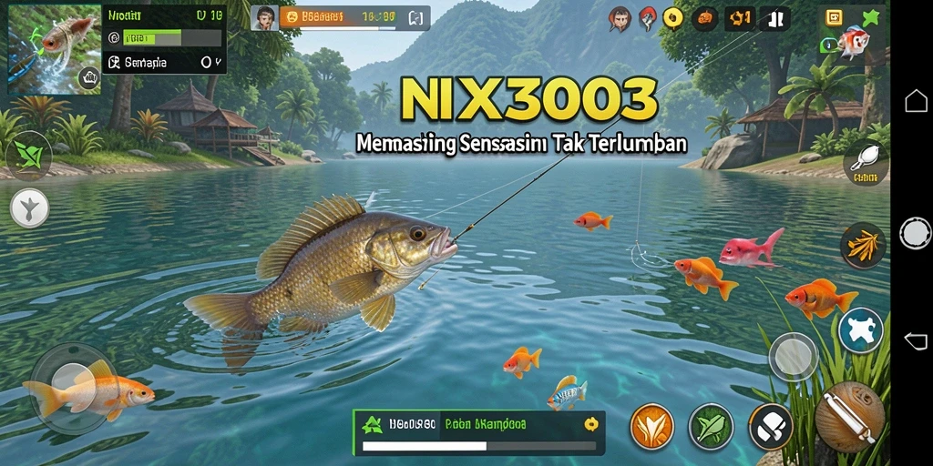 Gameplay NX303 menunjukkan aksi memancing yang mendebarkan dan grafis memukau.